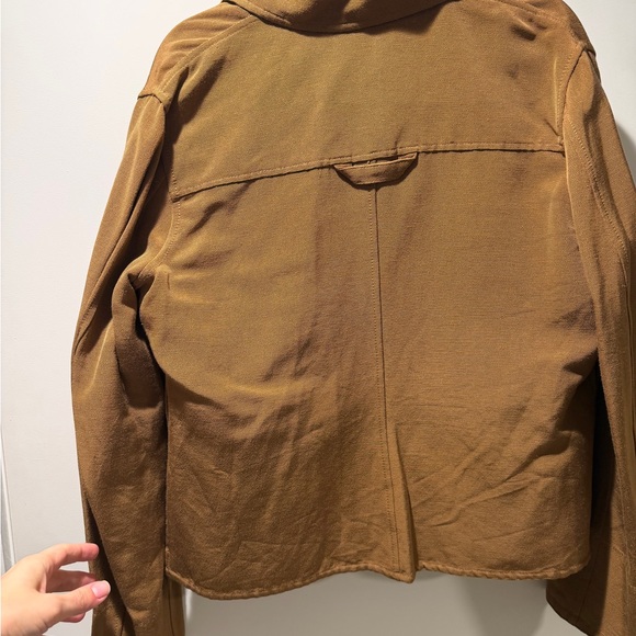 Vince Ribbed Button-Front Jacket in Warm Caramel - Picture 6 of 8